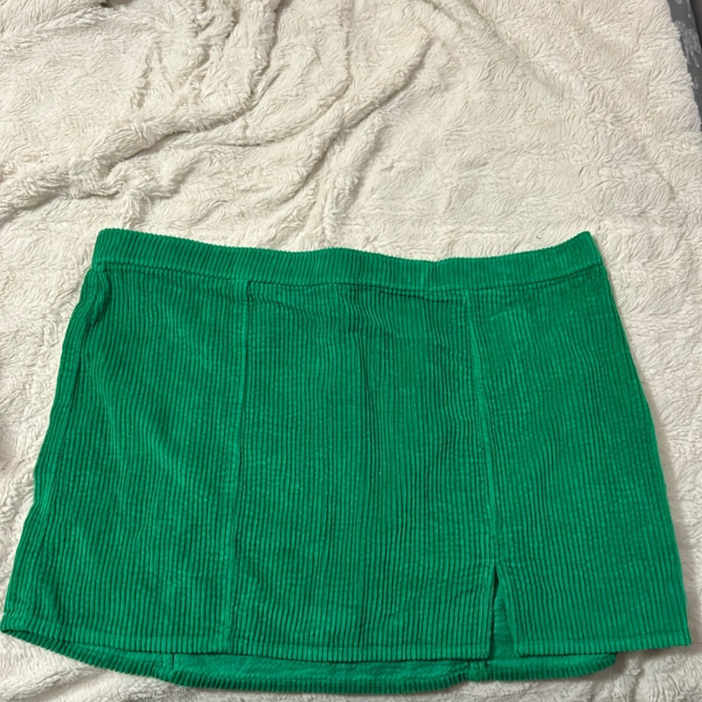 NWT AERIE Green Corduroy Mini Skirt Large